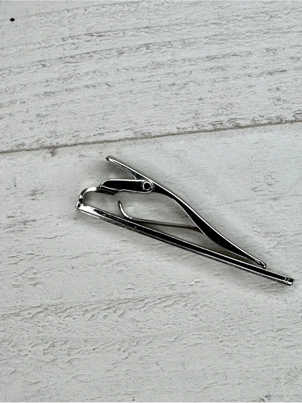 Givenchy Silver Tone Tie Clip / Tie Bar | Minimalist Designer Mens Accessory